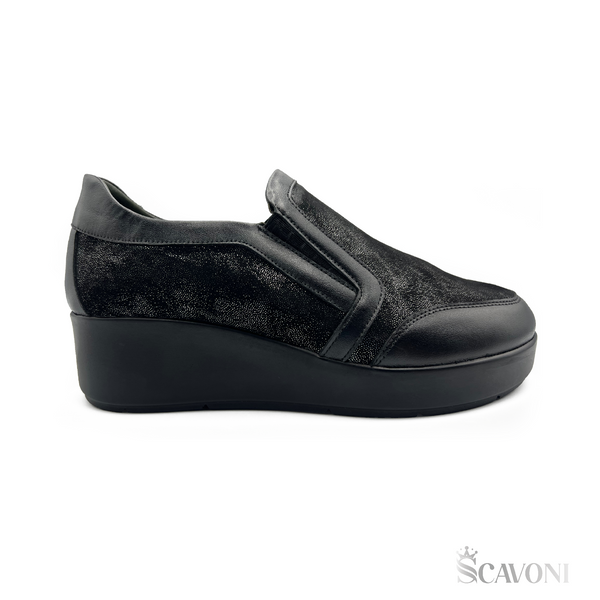 Mocassin en cuir noir 033