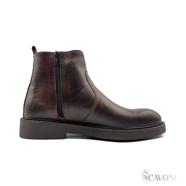 Chelsea boots en cuir marron réf 6007