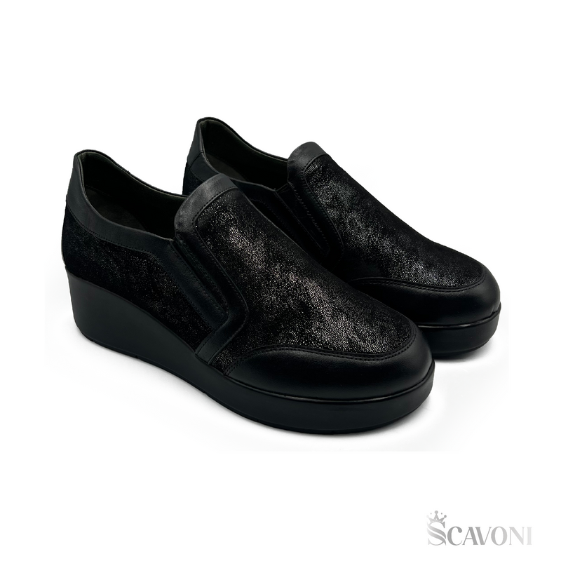 Mocassin en cuir noir 033