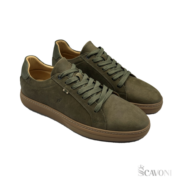 Baskets en nubuck vert réf 528 pf