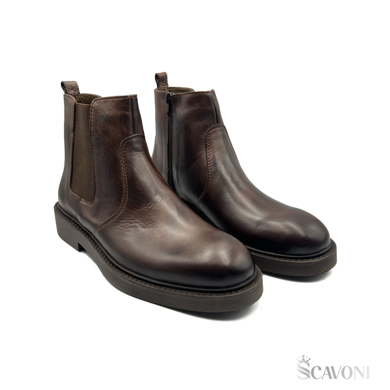 Chelsea boots en cuir marron réf 6007