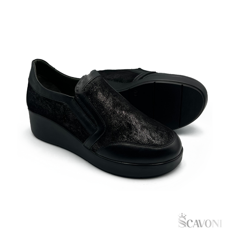 Mocassin en cuir noir 033