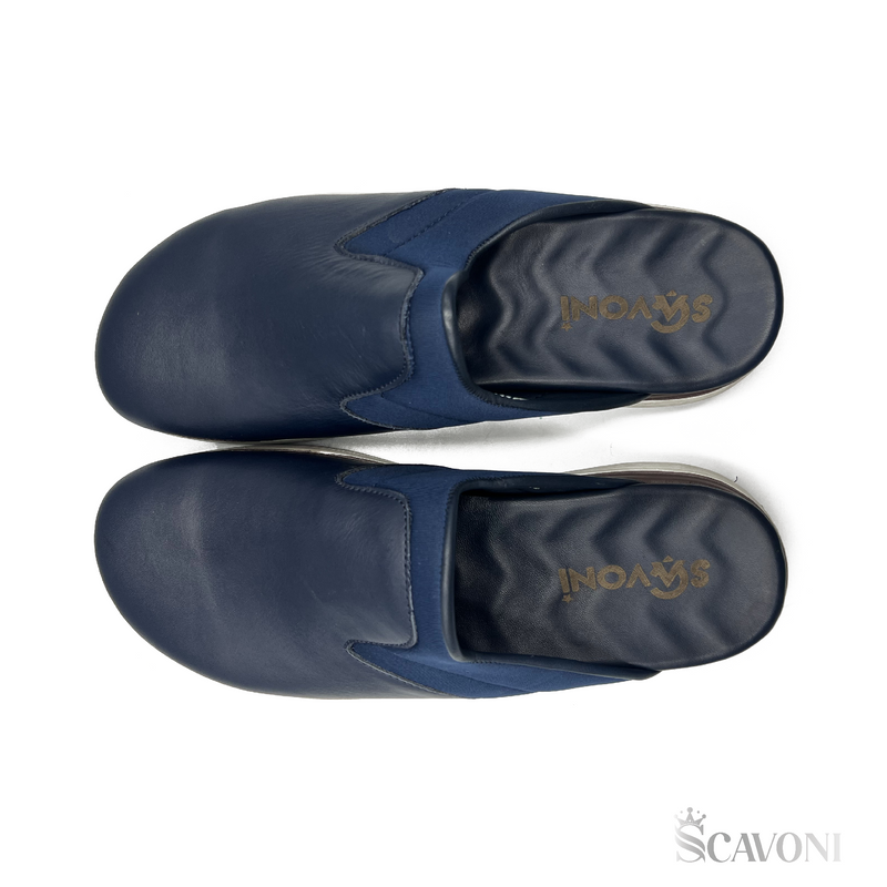 Sabot en cuir bleu réf 002