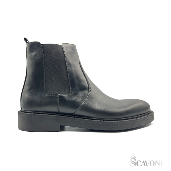 Chelsea boots en cuir noir réf 6007