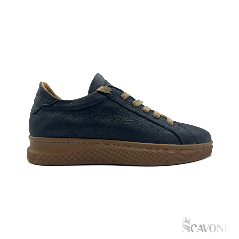 Baskets en nubuck bleu réf 758b