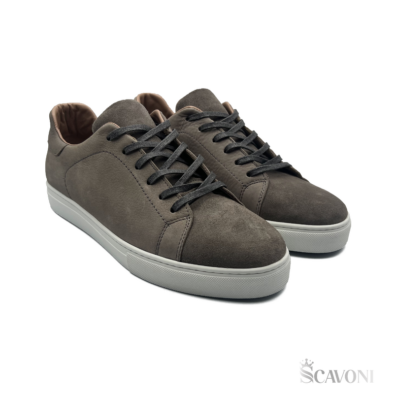 Baskets en nubuck gris réf 861