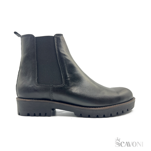 Chelsea boots en cuir noir réf 6040_b