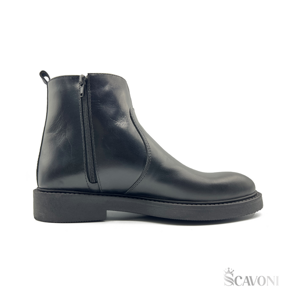 Chelsea boots en cuir noir réf 6007