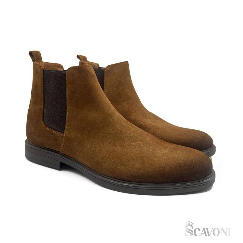 Chelsea Boots en daim Tabac Réf 6040