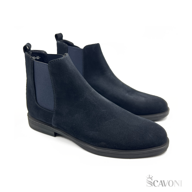 Chelsea Boots en daim Bleu Réf 6040