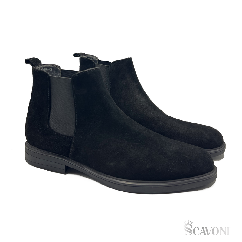 Chelsea Boots en daim Noir Réf 6040