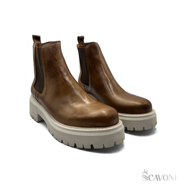 Chelsea boots en cuir tabac réf 6040