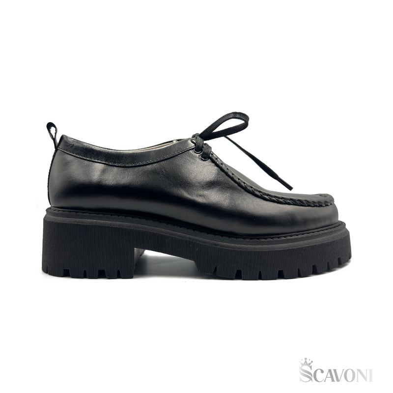 Mocassin en cuir noir réf 337