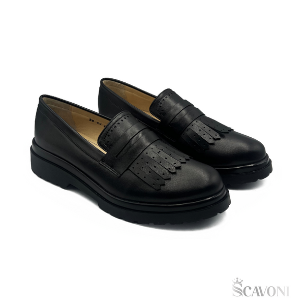 Mocassin en cuir noir 415