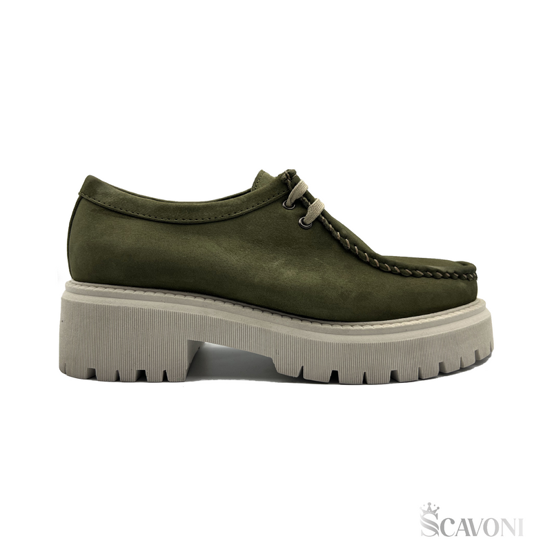 Mocassin en nubuck vert réf 337