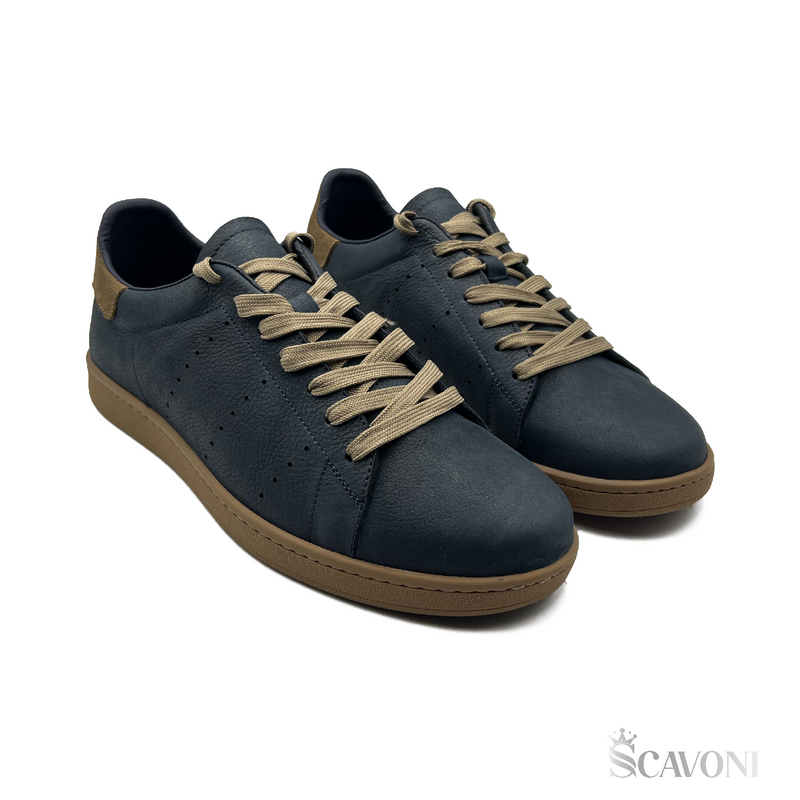 Baskets en nubuck bleu réf 738