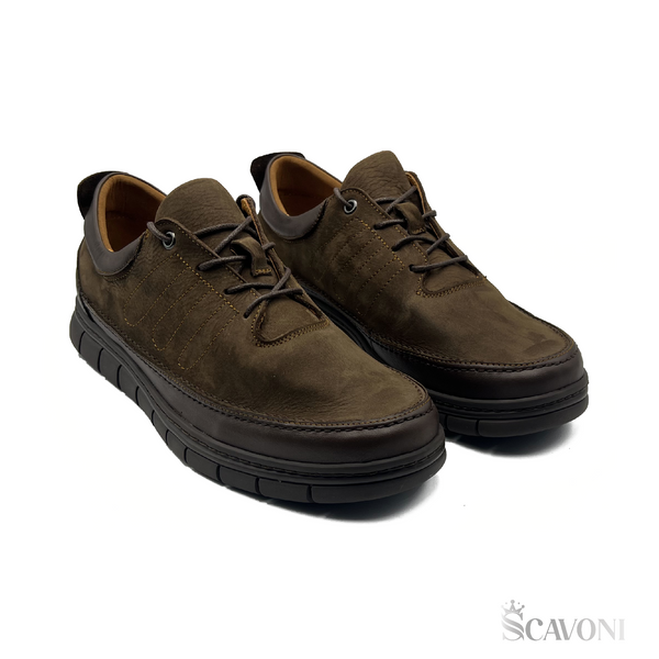 Baskets en nubuck marron réf 749