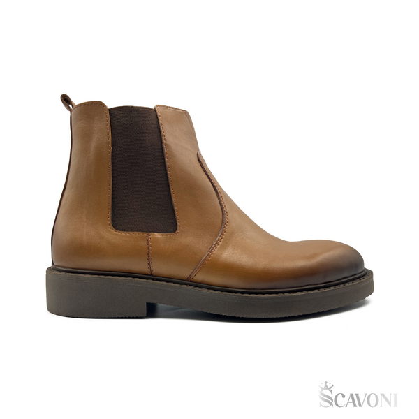 Chelsea boots en cuir tabac réf 6007