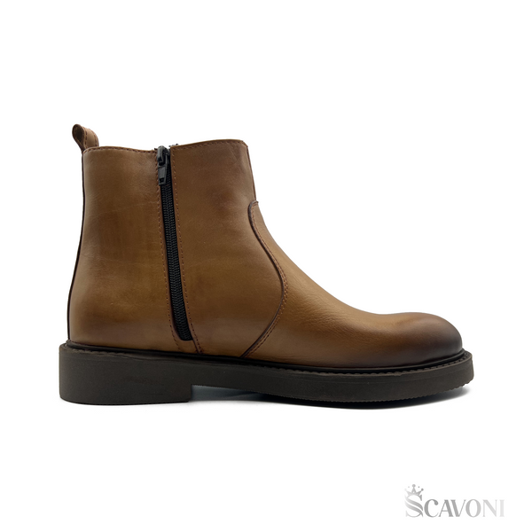 Chelsea boots en cuir tabac réf 6007