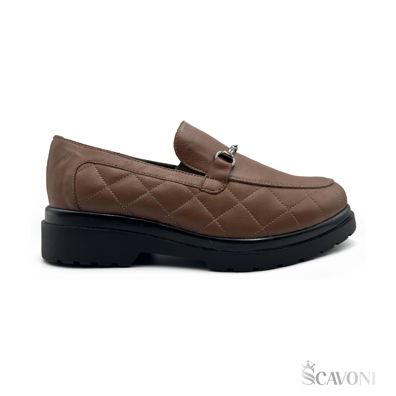 Mocassin en cuir camelle 6036