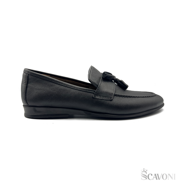 Mocassin en cuir noir réf 0-40