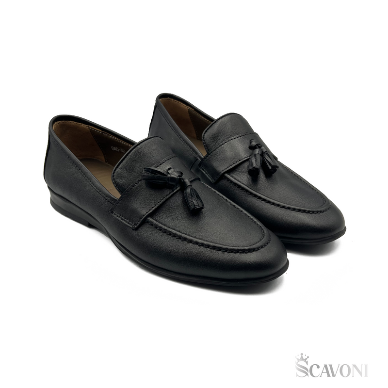 Mocassin en cuir noir réf 0-40