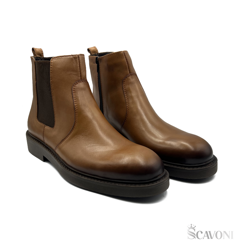 Chelsea boots en cuir tabac réf 6007