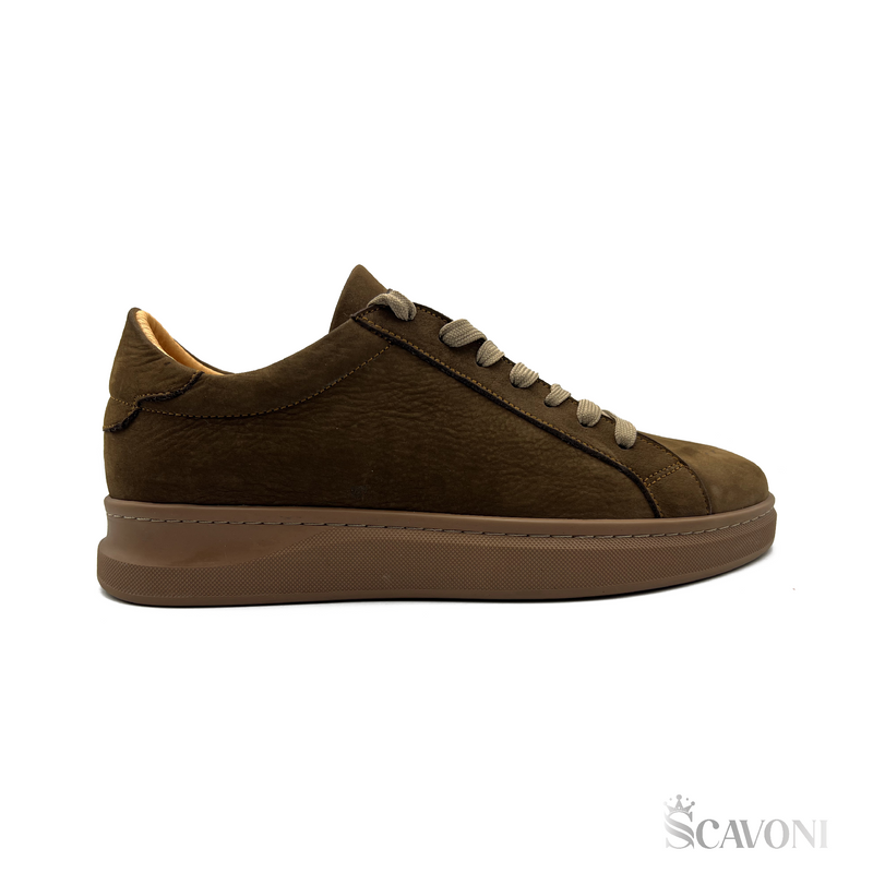 Baskets en nubuck tabac réf 758b