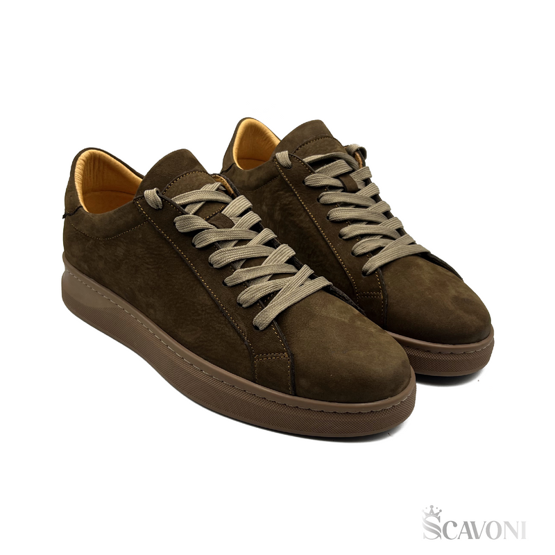 Baskets en nubuck tabac réf 758b