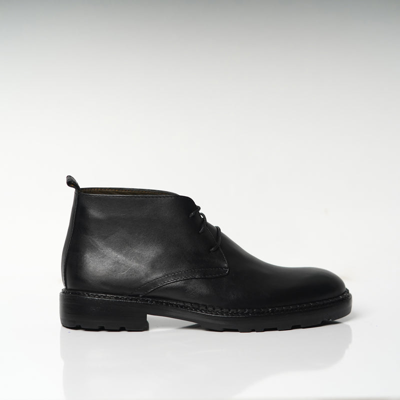 réf 004 Bottines Chukka en cuir noir