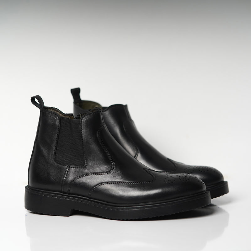 Réf 2004 Chelsea boots en cuir noir