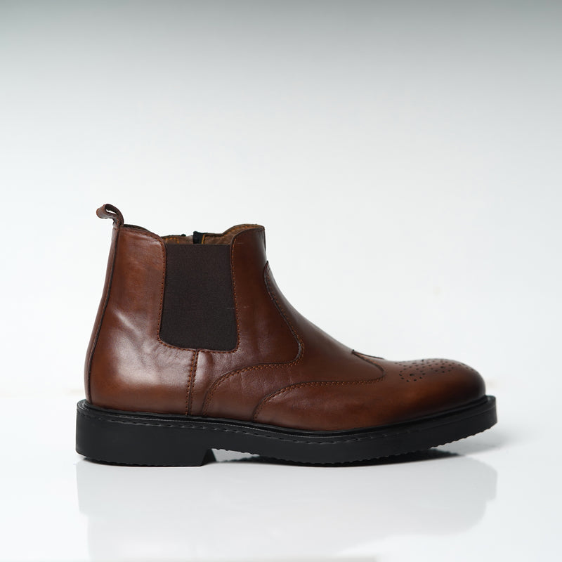 Réf 2004 Chelsea boots en cuir marron