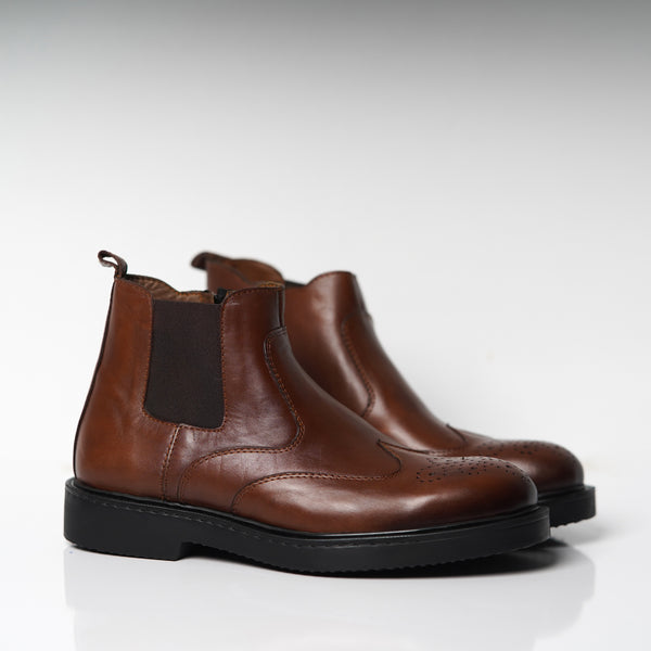 Réf 2004 Chelsea boots en cuir marron