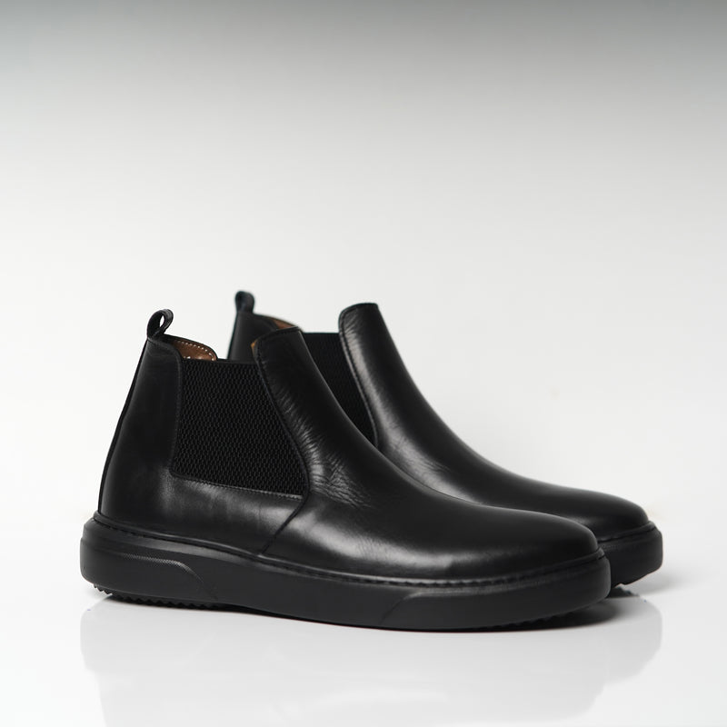 Réf 1115 Chelsea boots en cuir noir