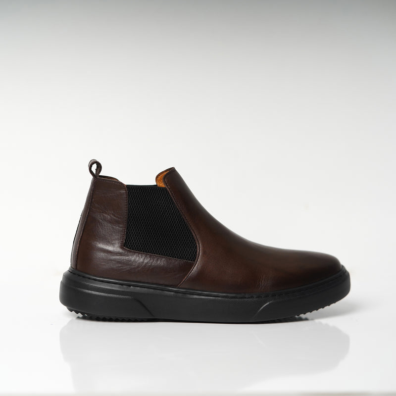 Réf 1115 Chelsea boots en cuir marron