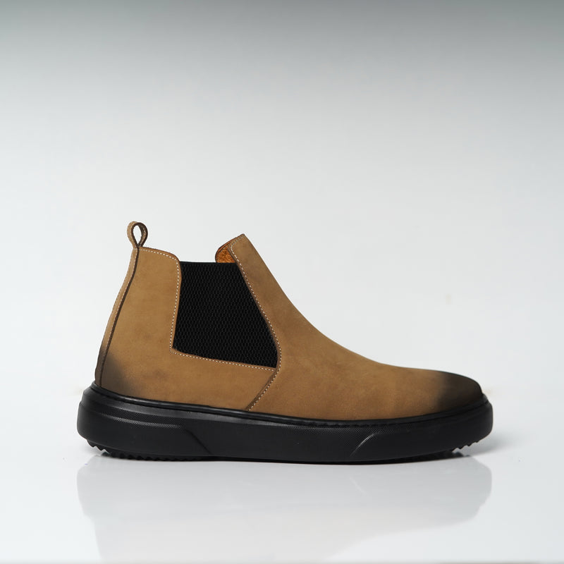 Réf 1115 Chelsea boots en nubuck beige