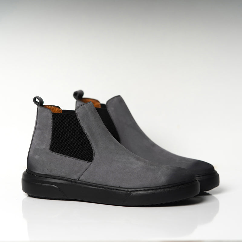 Réf 1115 Chelsea boots en nubuck gris