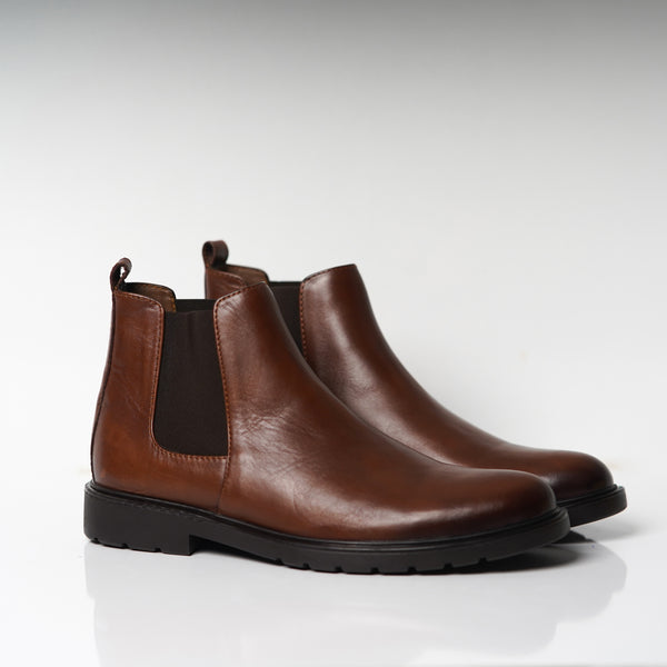 Réf 6040 Chelsea boots en cuir marron