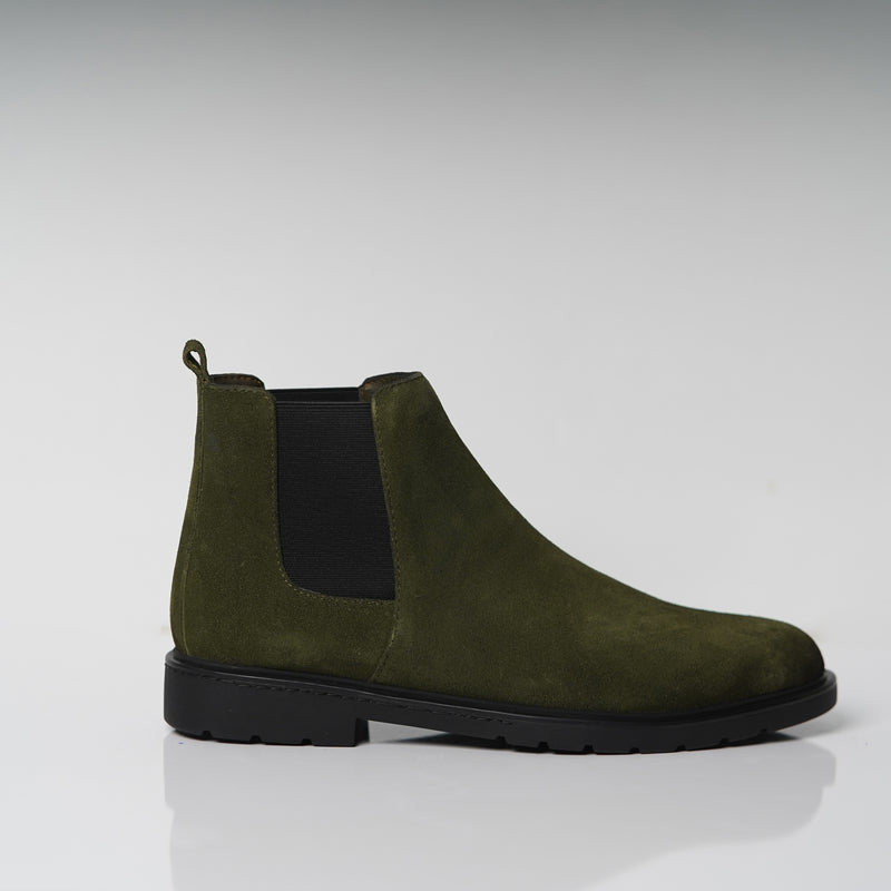 Réf 6040 Chelsea boots en daim vert