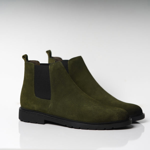 Réf 6040 Chelsea boots en daim vert