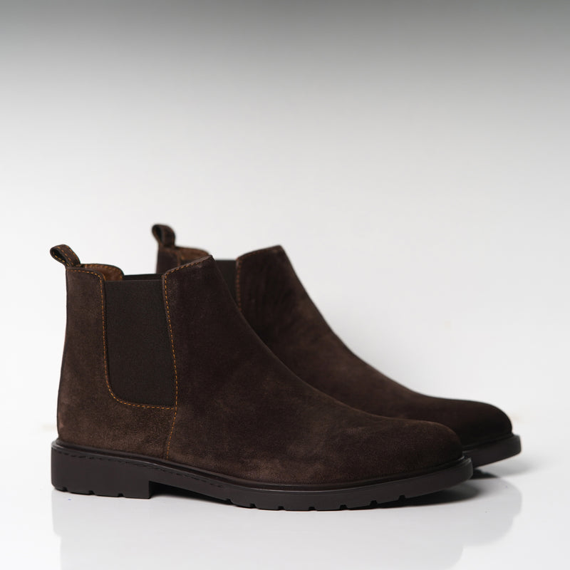 Réf 6040 Chelsea boots en daim marron