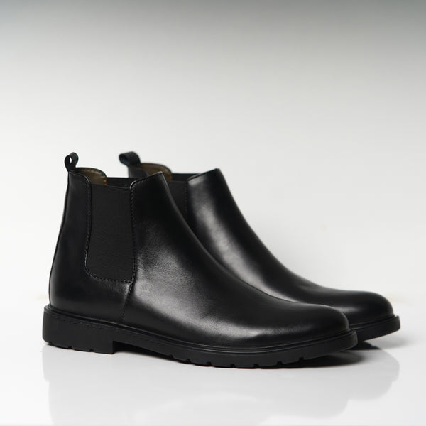 Réf 6040 Chelsea boots en cuir noir