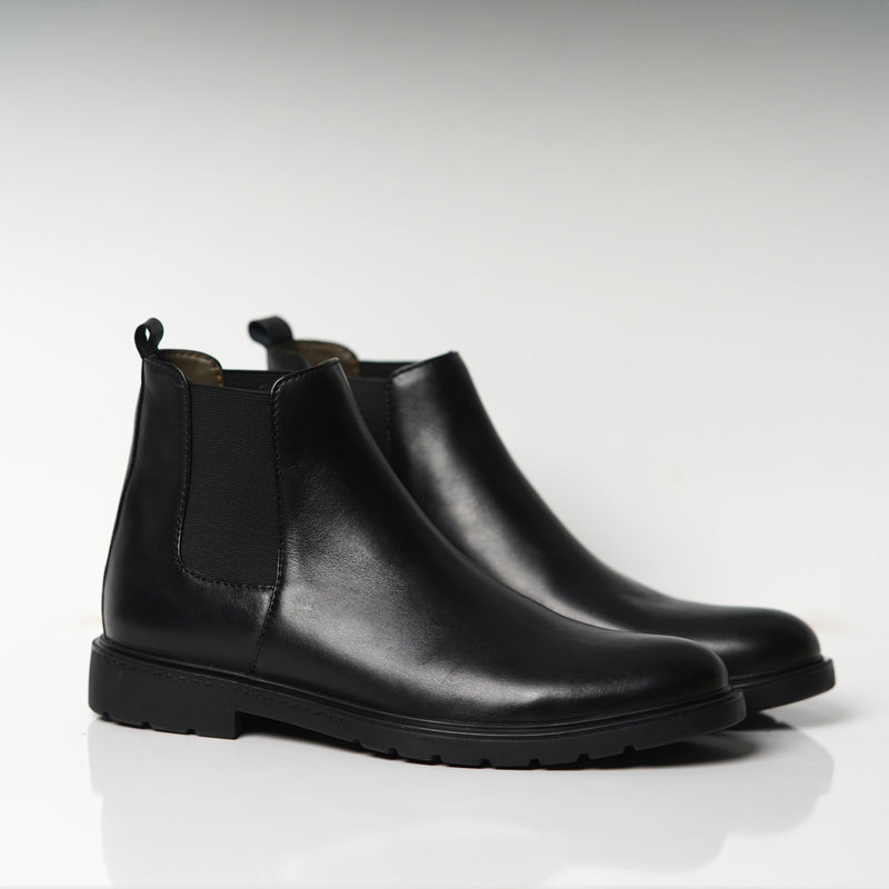 Réf 6040 Chelsea boots en cuir noir